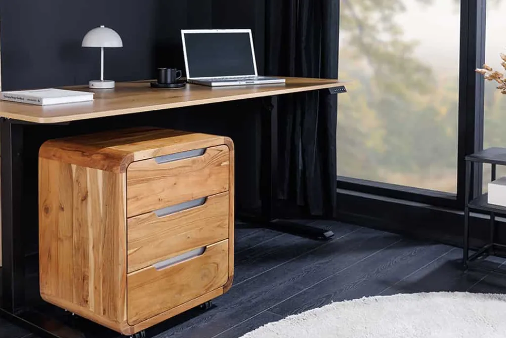 Riess-Ambiente Mehr...|Massivholzschränke > Massiver Rollcontainer CUBUS 60cm braun Akazienholz honey finish drei Schubladen