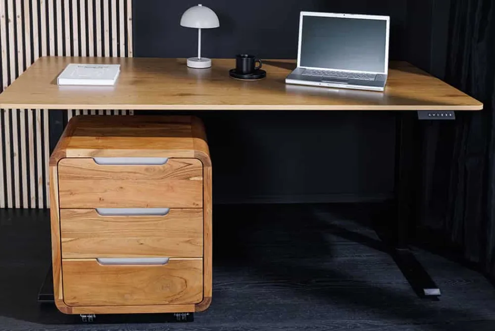 Riess-Ambiente Mehr...|Massivholzschränke > Massiver Rollcontainer CUBUS 60cm braun Akazienholz honey finish drei Schubladen