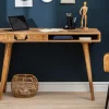 Riess-Ambiente Mehr...|Massivholztische > Massiver Schreibtisch RETRO 120cm Mangoholz Bürotisch mit Schublade