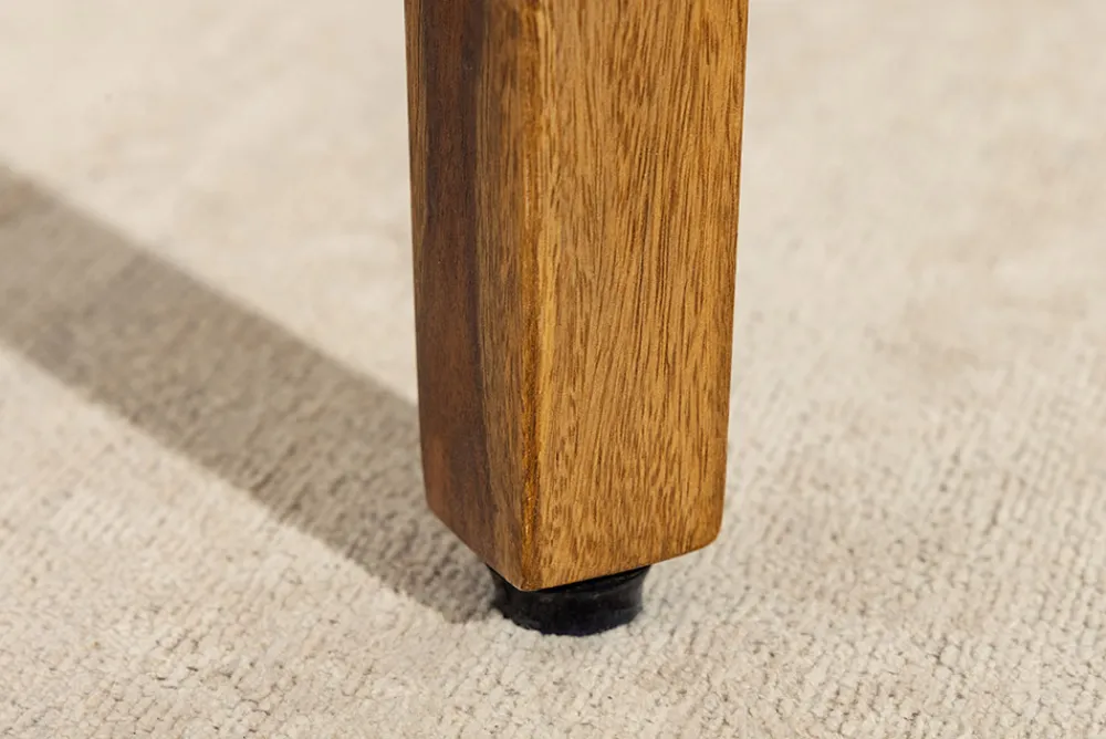 Riess-Ambiente Mehr...|Massivholzstühle > Massiver Stuhl MAKASSAR braun stone finish Sheesham dunkelgrau Kunstleder