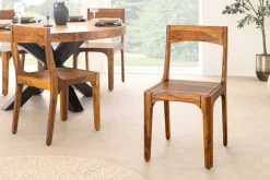 Riess-Ambiente Mehr...|Massivholzstühle > Massiver Stuhl ORGANIC braun Sheeshamholz stone finish handmade