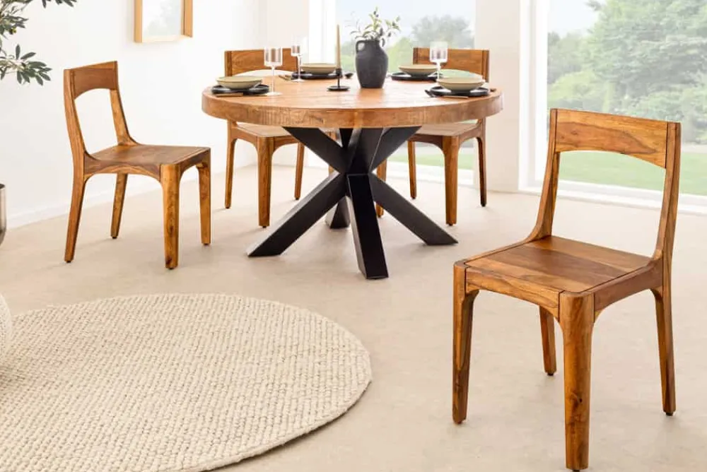 Riess-Ambiente Mehr...|Massivholzstühle > Massiver Stuhl ORGANIC braun Sheeshamholz stone finish handmade