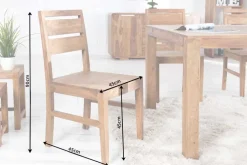 Riess-Ambiente Mehr...|Mehr... > Massiver Stuhl PURE braun Sheesham Massivholz stone finish einzigartige Maserung