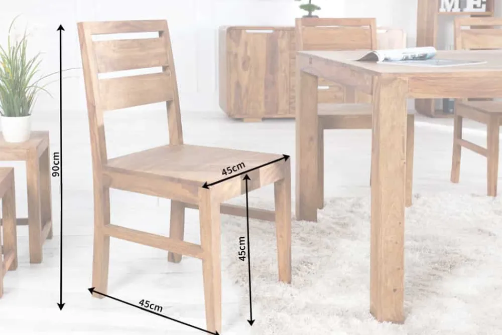 Riess-Ambiente Mehr...|Mehr... > Massiver Stuhl PURE braun Sheesham Massivholz stone finish einzigartige Maserung