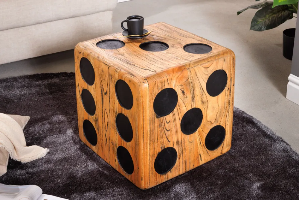 Riess-Ambiente Couchtische & Truhen|Mehr... > Massiver Würfelhocker CUBE 40cm natur Mindiholz Beistelltisch stapelbar