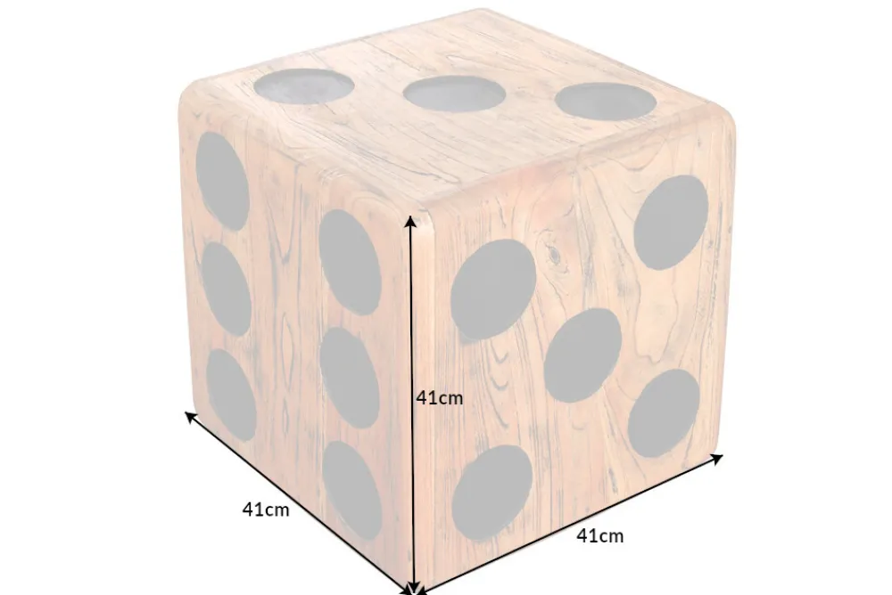 Riess-Ambiente Couchtische & Truhen|Mehr... > Massiver Würfelhocker CUBE 40cm natur Mindiholz Beistelltisch stapelbar