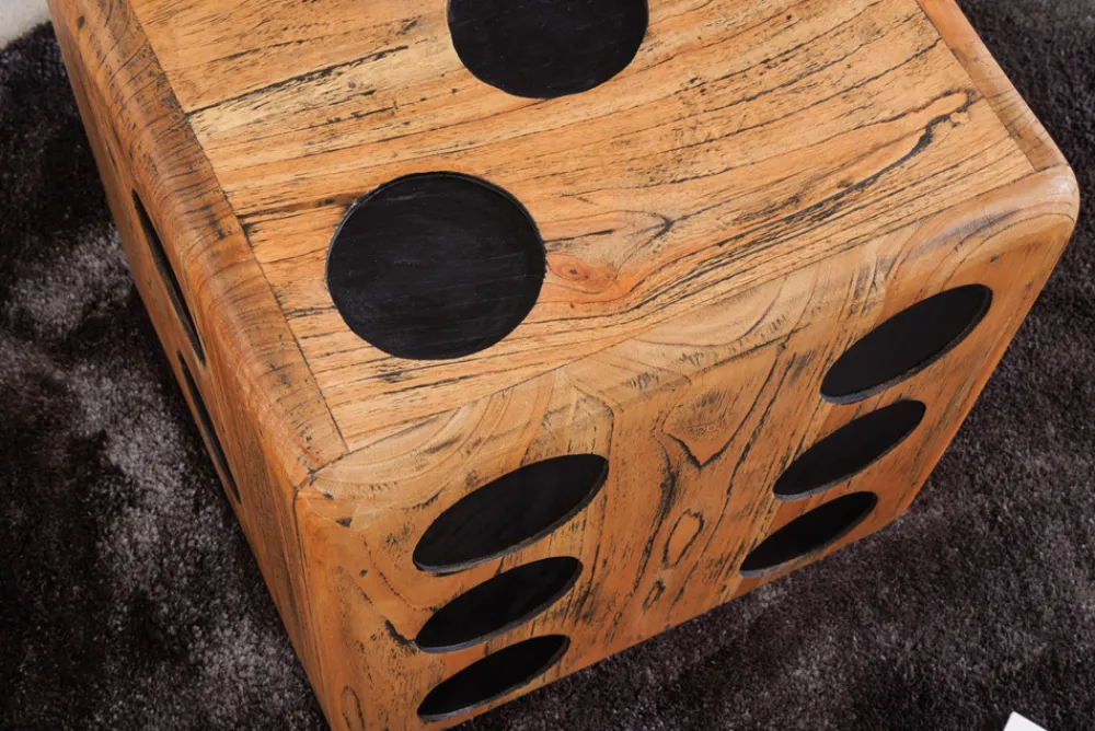 Riess-Ambiente Couchtische & Truhen|Mehr... > Massiver Würfelhocker CUBE 40cm natur Mindiholz Beistelltisch stapelbar