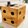 Riess-Ambiente Beistelltische|Mehr... > Massiver Würfel-Hocker CUBE 40cm natur Mangoholz Beistelltisch stapelbar mit Fach