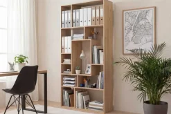 Riess-Ambiente Mehr...|Standregale > Massives Bücherregal CUBUS 180cm natur Mangoholz cream finish elf Fächer