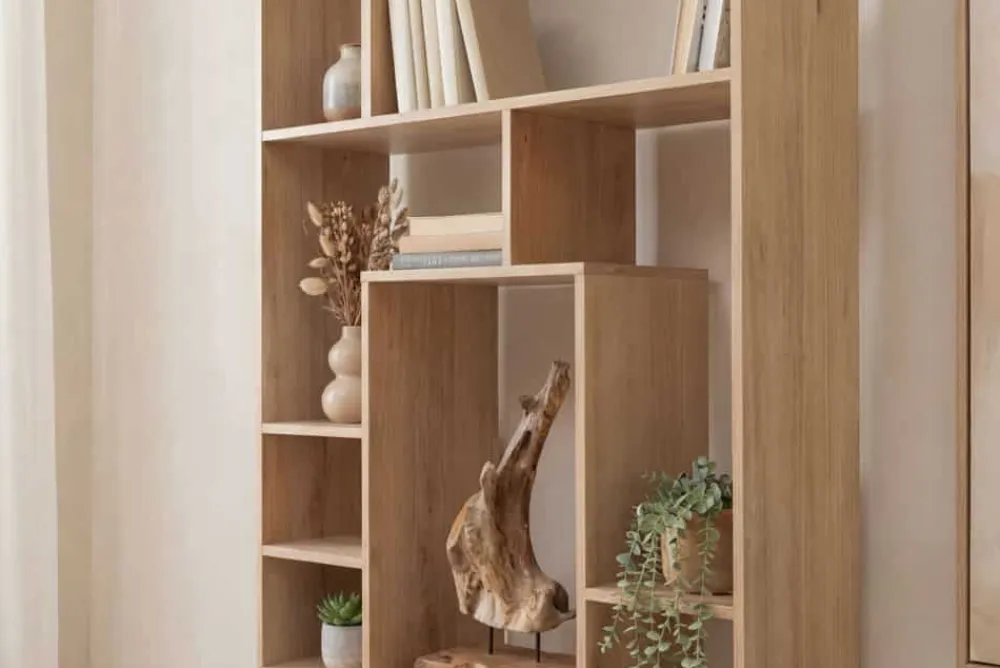 Riess-Ambiente Mehr...|Standregale > Massives Bücherregal CUBUS 180cm natur Mangoholz cream finish elf Fächer