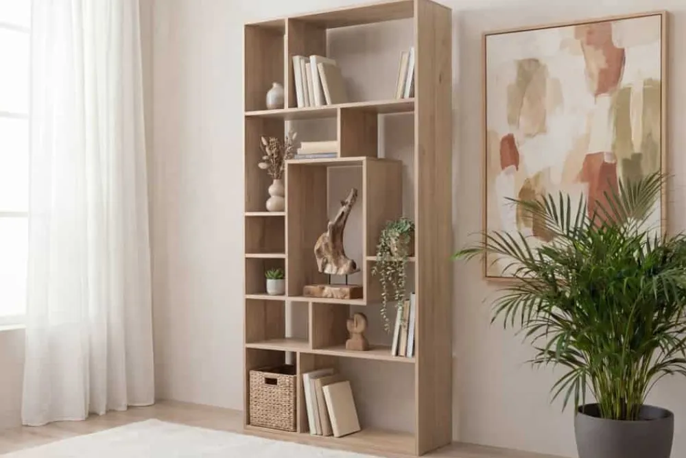 Riess-Ambiente Mehr...|Standregale > Massives Bücherregal CUBUS 180cm natur Mangoholz cream finish elf Fächer