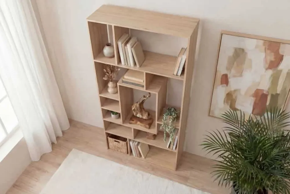 Riess-Ambiente Mehr...|Standregale > Massives Bücherregal CUBUS 180cm natur Mangoholz cream finish elf Fächer