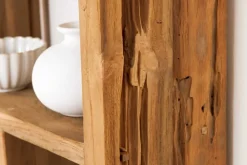 Riess-Ambiente Mehr...|Massivholzregale > Massives Bücherregal JAVA 200cm natur recyceltes Teakholz Standregal Raumtrenner