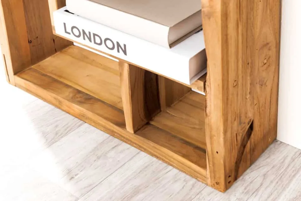Riess-Ambiente Mehr...|Massivholzregale > Massives Bücherregal JAVA 200cm natur recyceltes Teakholz Standregal Raumtrenner