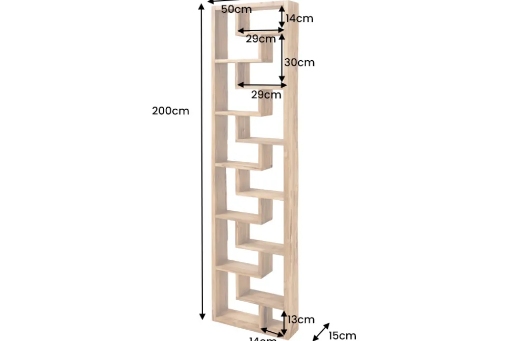 Riess-Ambiente Mehr...|Massivholzregale > Massives Bücherregal JAVA 200cm natur recyceltes Teakholz Standregal Raumtrenner