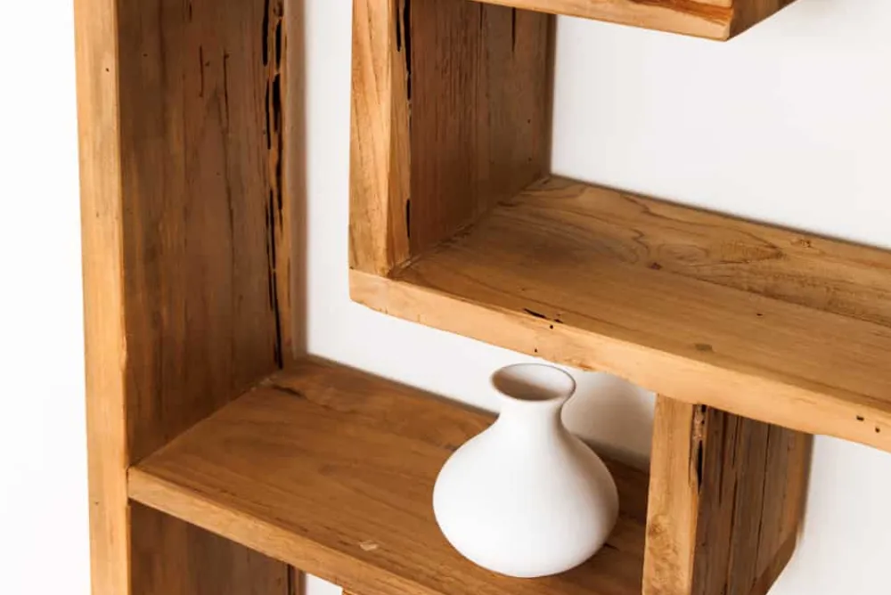 Riess-Ambiente Mehr...|Massivholzregale > Massives Bücherregal JAVA 200cm natur recyceltes Teakholz Standregal Raumtrenner