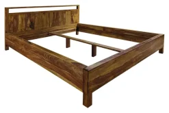 Riess-Ambiente Mehr...|Polsterbetten > Massives Bett MAKASSAR 180x200cm braun Sheeshamholz stone finish
