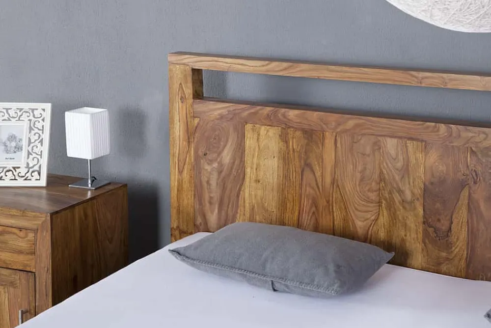 Riess-Ambiente Mehr...|Polsterbetten > Massives Bett MAKASSAR 180x200cm braun Sheeshamholz stone finish