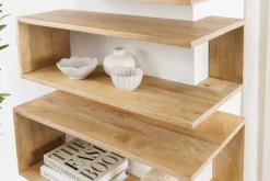 Riess-Ambiente Skandinavisch|Mehr... > Massives 3er Set Wandregale SURREAL 65cm natur Außenecke Mangoholz