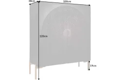 Riess-Ambiente Mehr...|Goldene Möbel > Massives Highboard MANDALA 120cm Mangoholz mit 3D Schnitzereien schwarz goldene Füße