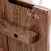 Riess-Ambiente Mehr...|Massivholzschränke > Massives Highboard SCORPION 120cm dunkelbraun Akazie mit 3D Schnitzereien schwarz Metall