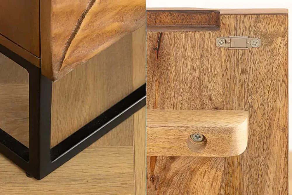 Riess-Ambiente Mehr...|Massivholzschränke > Massives Highboard SNAKE 120cm braun schwarz Mangoholz Schlangen-Design mit aufwendigen 3D Schnitzereien