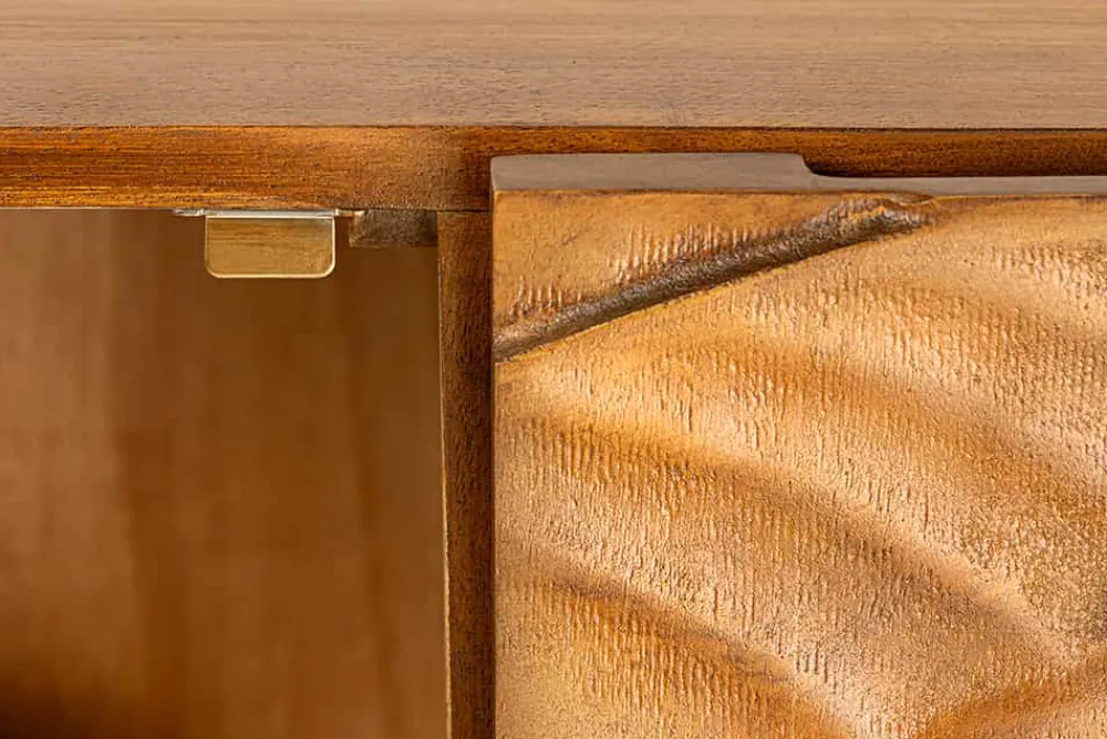 Riess-Ambiente Mehr...|Massivholzschränke > Massives Highboard SNAKE 120cm braun schwarz Mangoholz Schlangen-Design mit aufwendigen 3D Schnitzereien