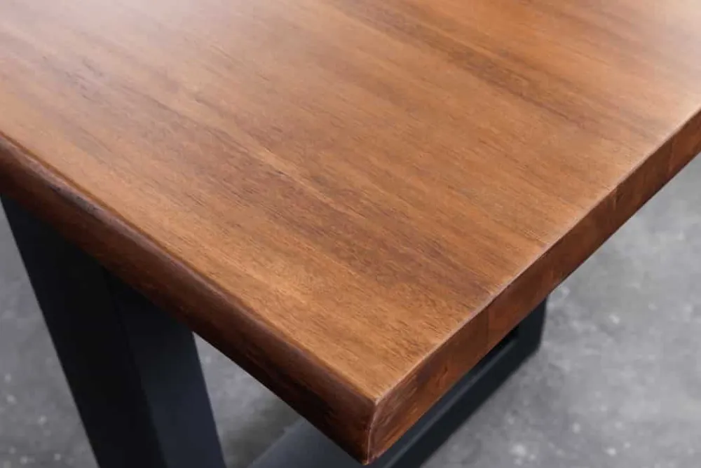 Riess-Ambiente Industrial Loft|Sitzbänke > Massive Sitzbank GENESIS 200cm braun Akazienholz mit Rückenlehne Baumkante
