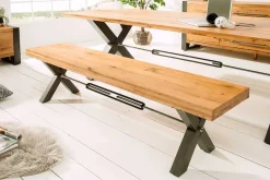 Riess-Ambiente Mehr...|Industrial Loft > Massive Sitzbank THOR 180cm Wild Eiche geölt im Industrial Design