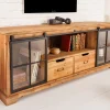 Riess-Ambiente Tv- & Lowboards|Industrial Loft > Massives Lowboard HERITAGE 160cm natur Pinie Industrial-Türen Metall Vitrine