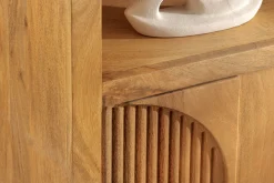 Riess-Ambiente Mehr...|Skandinavisch > Massives Regal ART DECO 175cm cream finish beige Mangoholz abgerundet mit 3D-Front