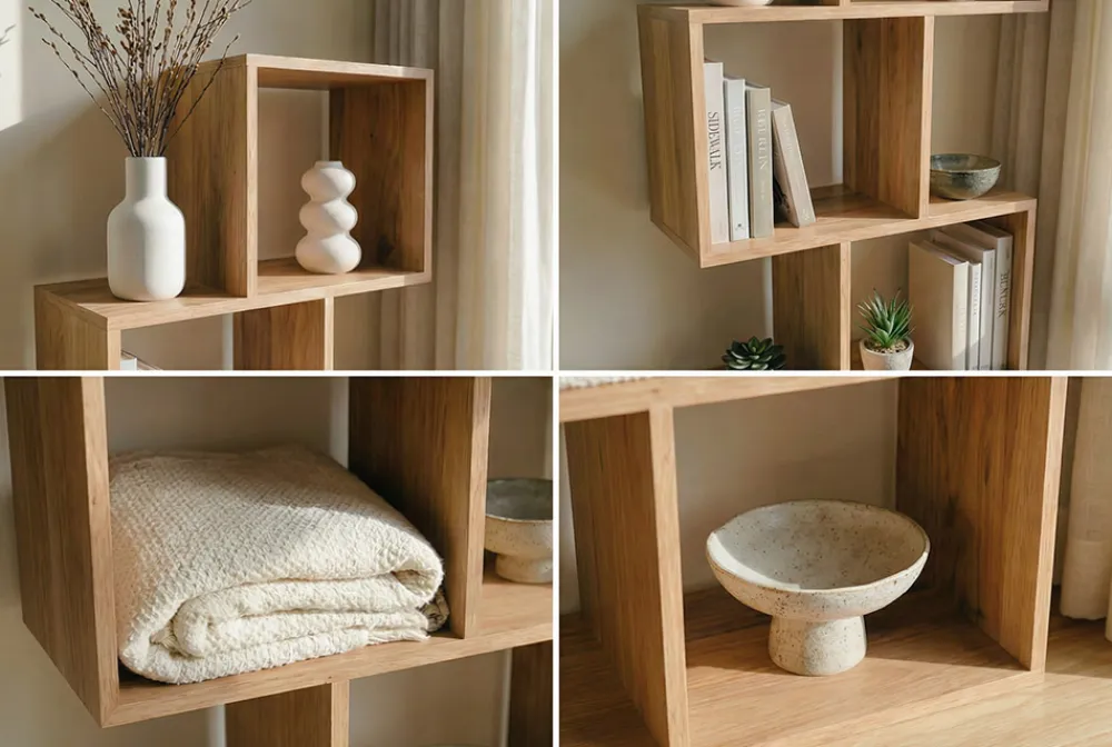 Riess-Ambiente Mehr...|Standregale > Massives Regal MAKASSAR 150cm natur cream finish Mangoholz einzigartige Maserung