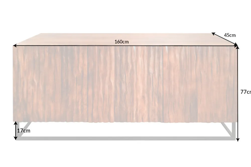 Riess-Ambiente Mehr...|Industrial Loft > Massives Sideboard AMAZONAS 160cm Mangoholz natürliches Front Design