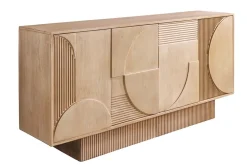 Riess-Ambiente Sideboards & Kommoden|Mehr... > Massives Sideboard ART DECO 170cm weiß gekälkt Mangoholz 3D-Front handmade
