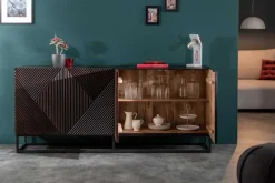 Riess-Ambiente Mehr...|Retro Möbel > Massives Sideboard CREATIVO 180cm Mangoholz aufwändige 3D Front Retro Design