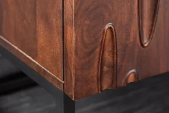 Riess-Ambiente Retro Möbel|Sideboards & Kommoden > Massives Sideboard DUNE 175cm walnuss-braun Akazienholz 3D-Design schwarz Metall