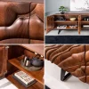 Riess-Ambiente Retro Möbel|Sideboards & Kommoden > Massives Sideboard FLUID 175cm braun Mangoholz 3D-Design Kufengestell