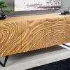 Riess-Ambiente Retro Möbel|Sideboards & Kommoden > Massives Sideboard FLUID 175cm creme Mangoholz 3D-Design Kufengestell