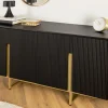 Riess-Ambiente Mehr...|Retro Möbel > Massives Sideboard GATSBY 160cm schwarz gold Mangoholz Retro handmade