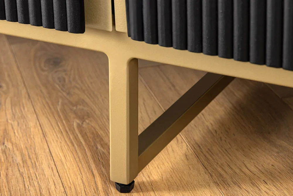 Riess-Ambiente Mehr...|Retro Möbel > Massives Sideboard GATSBY 160cm schwarz gold Mangoholz Retro handmade