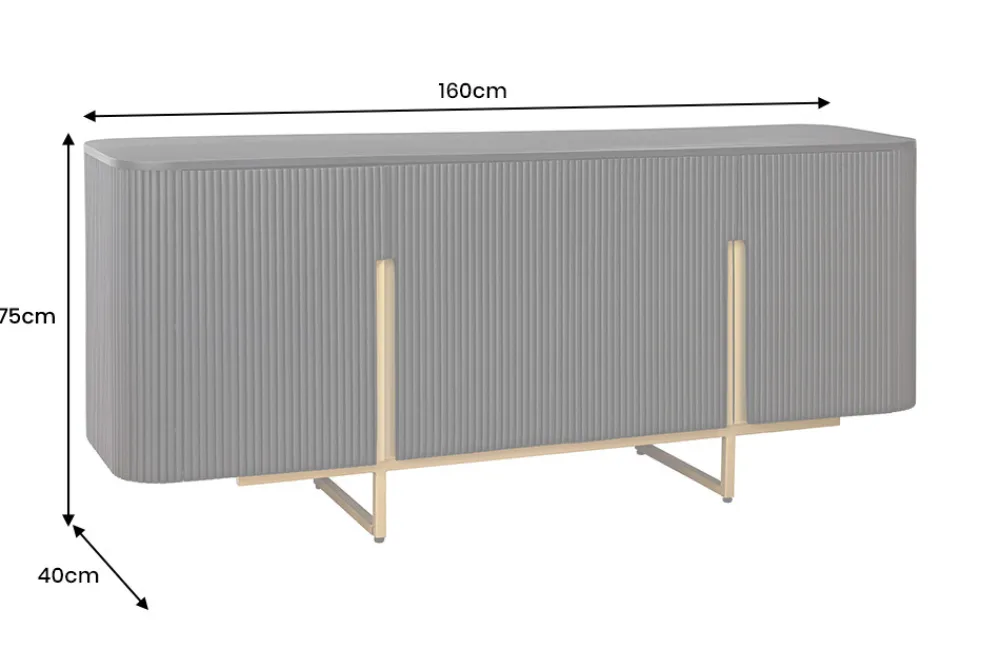 Riess-Ambiente Mehr...|Retro Möbel > Massives Sideboard GATSBY 160cm schwarz gold Mangoholz Retro handmade