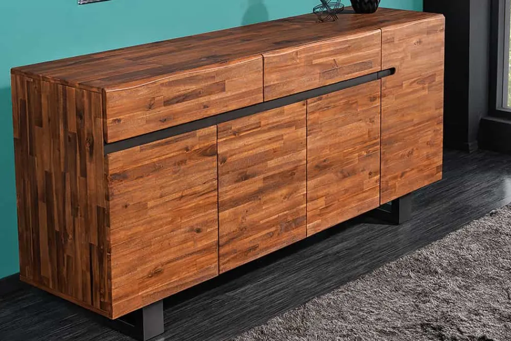 Riess-Ambiente Industrial Loft|Mehr... > Massives Sideboard GENESIS 170cm braun geflammt Akazienholz Metall Industrial Design