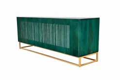 Riess-Ambiente Goldene Möbel|Industrial Loft > Massives Sideboard ONYX 180cm türkis Mangoholz Achat Edelstein gold Metallgestell
