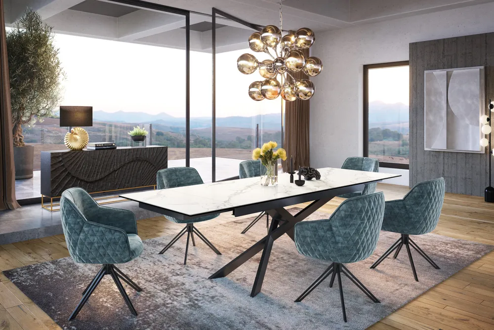 Riess-Ambiente Mehr...|Goldene Möbel > Massives Sideboard SCORPION 180cm schwarz Mangoholz aufwendige 3D Schnitzereien