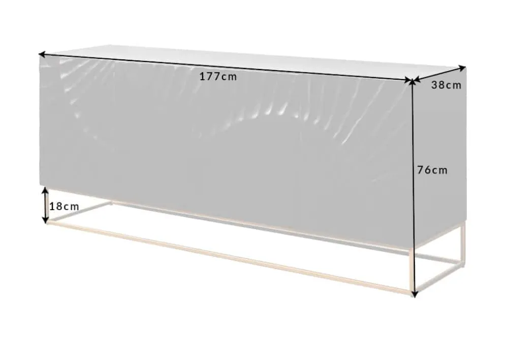 Riess-Ambiente Mehr...|Goldene Möbel > Massives Sideboard SCORPION 180cm schwarz Mangoholz aufwendige 3D Schnitzereien