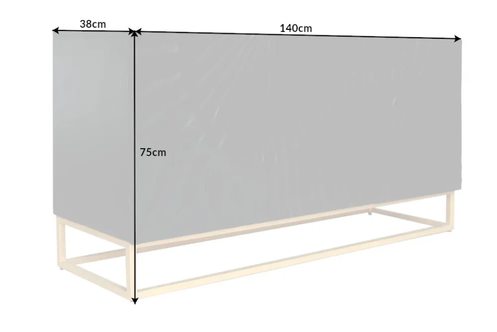 Riess-Ambiente Mehr...|Goldene Möbel > Massives Sideboard SCORPION 140cm schwarz Mangoholz aufwendige 3D Schnitzereien
