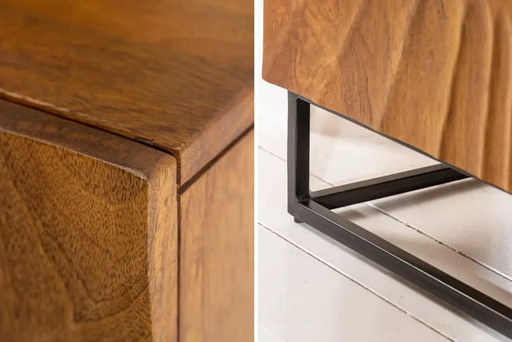 Riess-Ambiente Mehr...|Industrial Loft > Massives Sideboard SCORPION 140cm braun Mangoholz aufwendige 3D Schnitzereien
