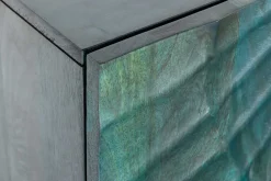 Riess-Ambiente Mehr...|Goldene Möbel > Massives Sideboard SCORPION 180cm türkis Mangoholz gold Metall 3D Schnitzereien