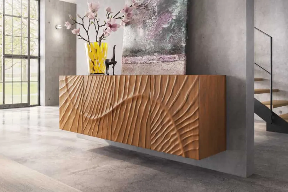 Riess-Ambiente Mehr...|Sideboards & Kommoden > Massives Sideboard SCORPION 180cm braun hängend Mangoholz mit 3D Schnitzereien