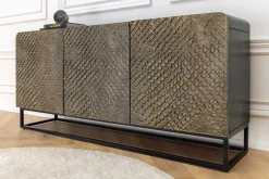 Riess-Ambiente Mehr...|Massivholzschränke > Massives Sideboard SNAKE 160cm braun Mangoholz mit 3D Schnitzereien schwarz Schlangen-Design